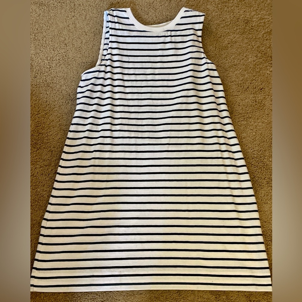 Z Supply White and Navy Striped Sleeveless Mini Dress